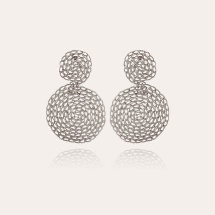 Boucles d'oreilles Onde Gourmette petit modèle argentées