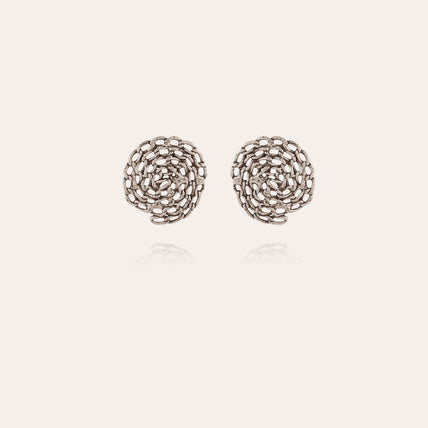Boucles d'oreilles puces Onde Gourmette argentées