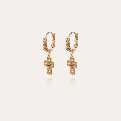 Boucles d'oreilles Tao Croix Yuca dorées