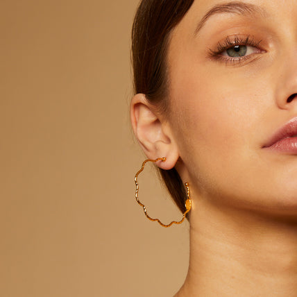 Pendientes de aro «Florette» de small size , dorados
