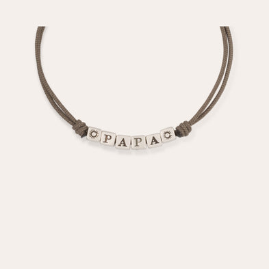 Bracelet Papa grand modèle argenté