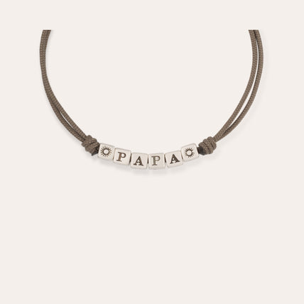 Bracelet Papa grand modèle argenté