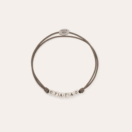 Bracelet Papa grand modèle argenté