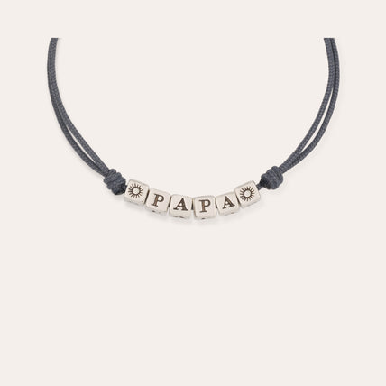Bracelet Papa grand modèle argenté