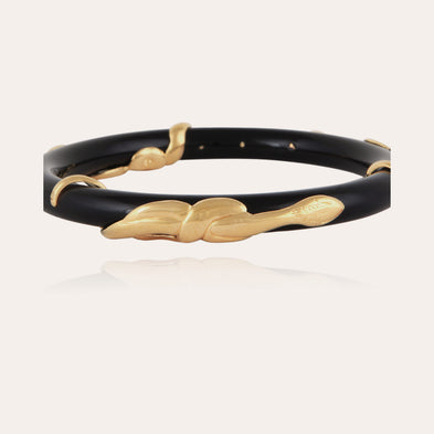 Bracelet Cobra jonc acétate doré - Noir