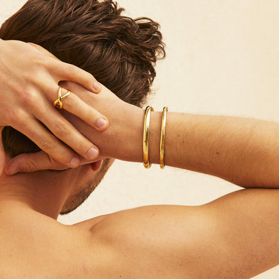 Bracelet Jonc large doré