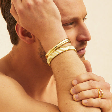 Breites, vergoldetes Milos-Armband
