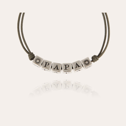 Bracelet Papa homme argenté