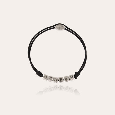 Armband „Papa“, großes Modell, silberfarben