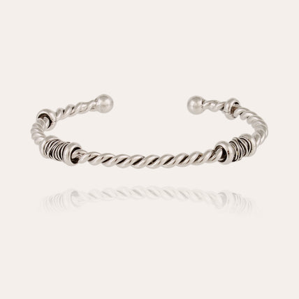 Bangle bracelet Torsade silver-plated 