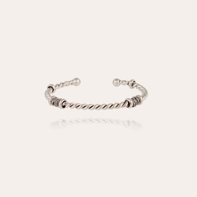 Bangle bracelet Torsade silver-plated 