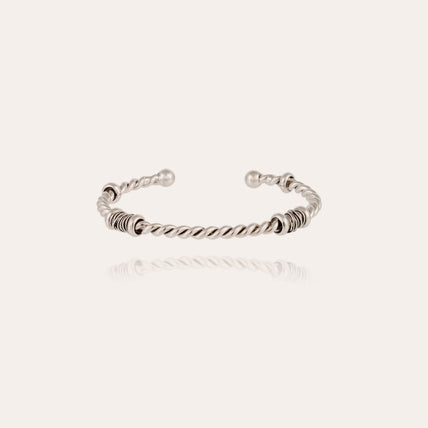 Bangle bracelet Torsade silver-plated 