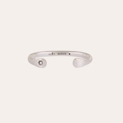 Wide silver-plated bangle bracelet