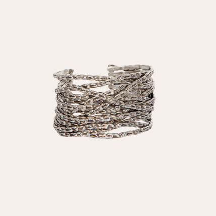 Bracelet manchette Liane argenté