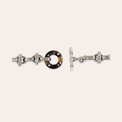 Collier Adrian acétate argenté - Écaille