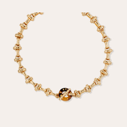 Collier Adrian acétate doré - Écaille