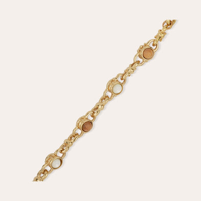 Collier Amarante cabochons multi doré - Nacre blanche & Bois