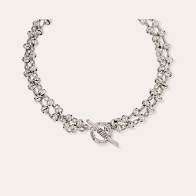 Collier Atik chaîne double argenté