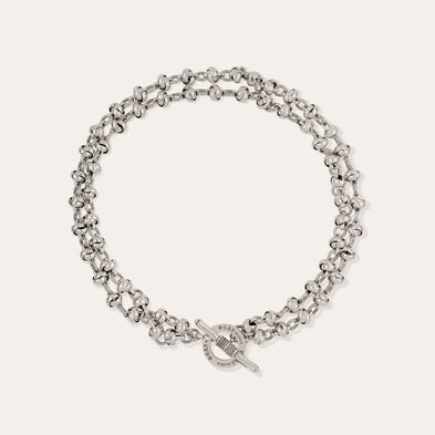 Collier Atik chaîne double argenté