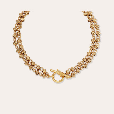 Atik Double Chain Necklace (Gold)