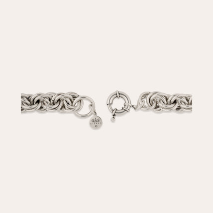 Collier Maille rond entrecroisé argenté