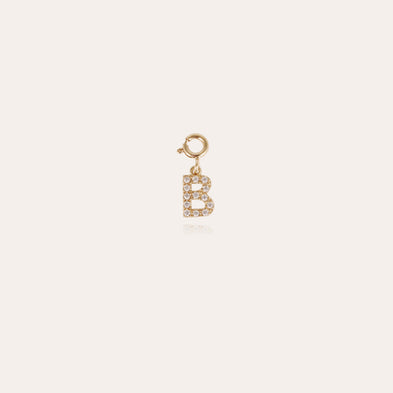 Charms pendentif lettre B strass doré
