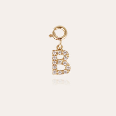 Charms pendentif lettre B strass doré