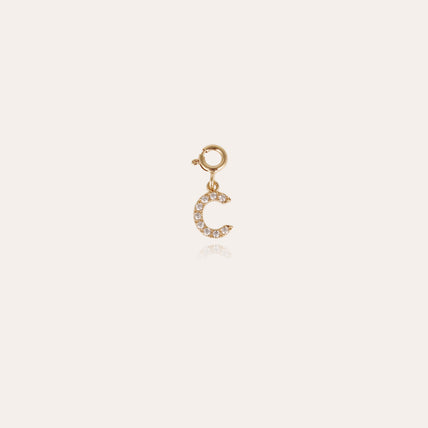 Charms pendentif lettre C strass doré