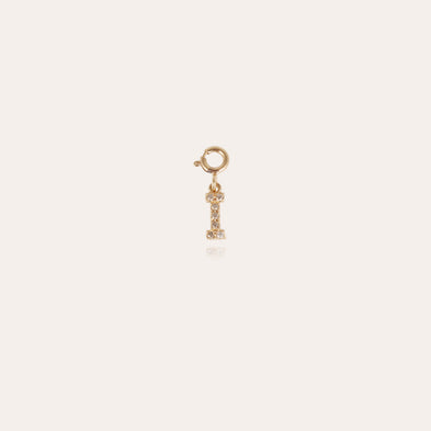 Charms pendentif lettre I strass doré