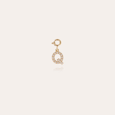 Charms pendentif lettre Q strass doré
