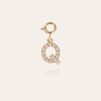 Charms pendentif lettre Q strass doré