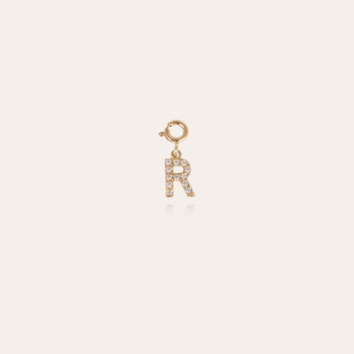 Charms pendentif lettre R strass doré
