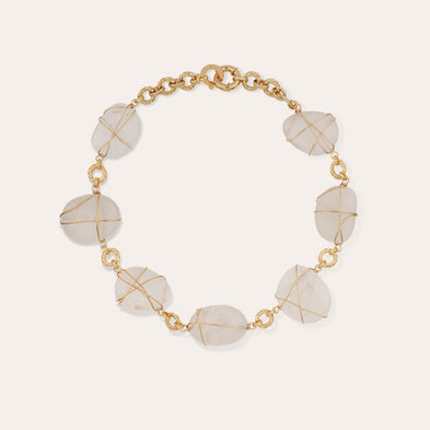 Collar Rainbow Multi Large size , dorado - Cristal de roca