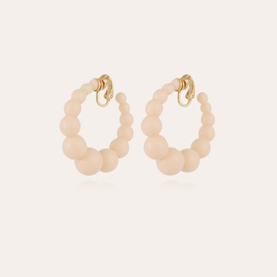 Boucles d'oreilles créoles Andy petit modèle acétate - Ivoire