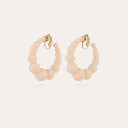 Boucles d'oreilles créoles Andy petit modèle acétate - Ivoire