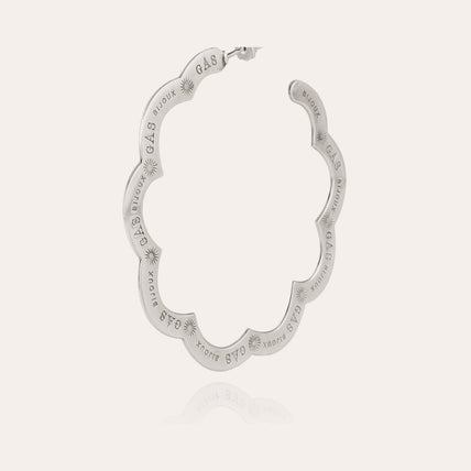 Bolduc Flore Engraved Hoop Earrings  Large size