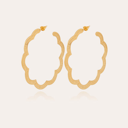 Bolduc Flore Engraved Large size Hoop Earrings