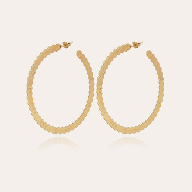 Boucles d'oreilles créoles Bolduc grand modèle dorées