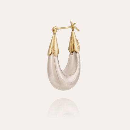 Boucles d'oreilles Écume petit modèle bicolore argentées