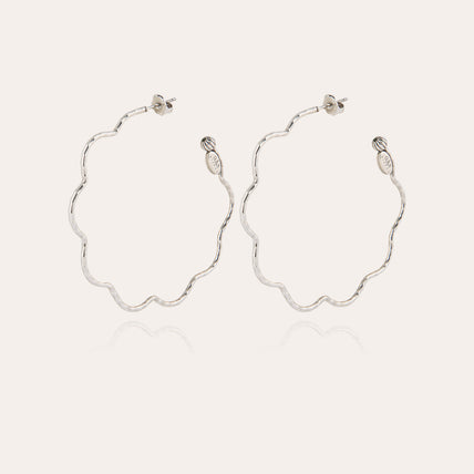 Pendientes de aro «Florette» plateados