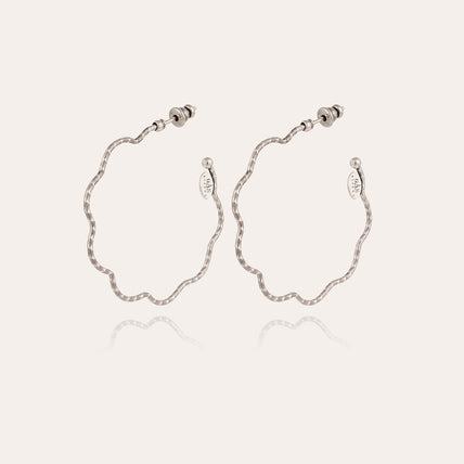 Pendientes de aro «Florette» de small size , plateados