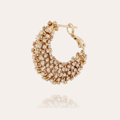 Boucles d'oreilles Izzia strass petit modèle dorées