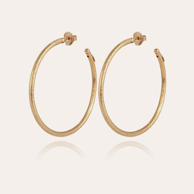 Boucles d'oreilles créoles Maori grand modèle dorées