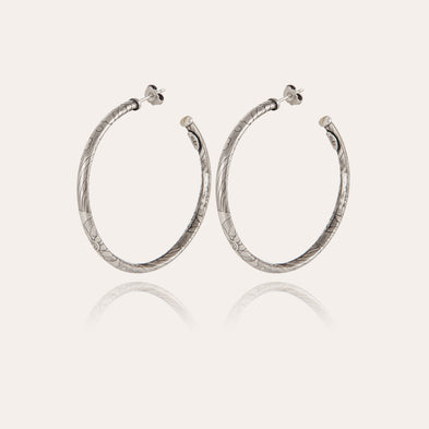 Boucles d'oreilles créoles Maori petit modèle argentées