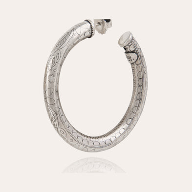 Boucles d'oreilles créoles Maoro petit modèle argentées