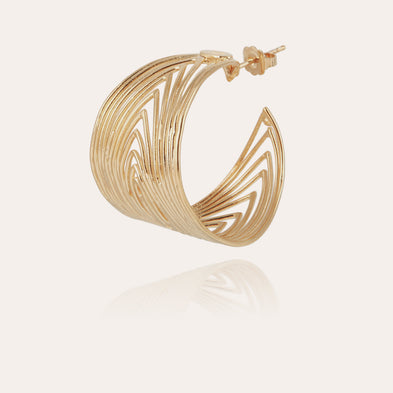 Boucle d'oreilles créoles Wave dorées