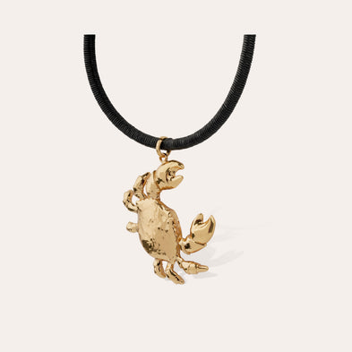 Collier Sari Krabe doré - Cuir