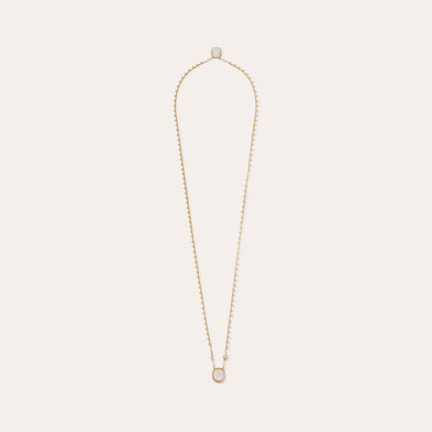 Collar con escapulario Ovo dorado - Nácar blanco
