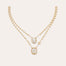 Collar con escapulario Ovo dorado - Nácar blanco