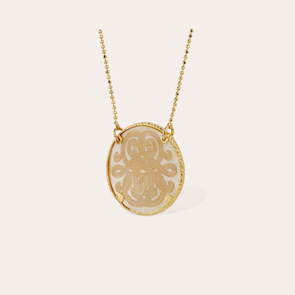 Collar Sun Diva « Large size » dorado - Nácar blanco